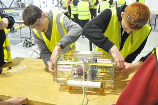 Primary pupils work on their wave energy project 